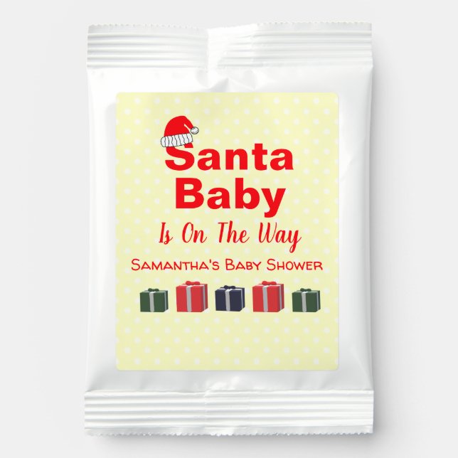 Santa Baby Christmas Baby Shower Hot Chocolate Drink Mix (Front)