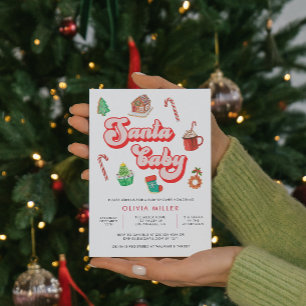 Santa Baby Christmas Baby Shower Invitation
