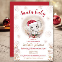 Santa Baby Christmas Baby Shower Invitation