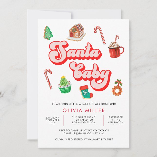 Santa Baby Christmas Baby Shower  Invitation (Front)