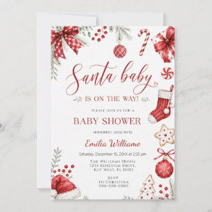 Santa Baby Christmas Baby Shower Invitation
