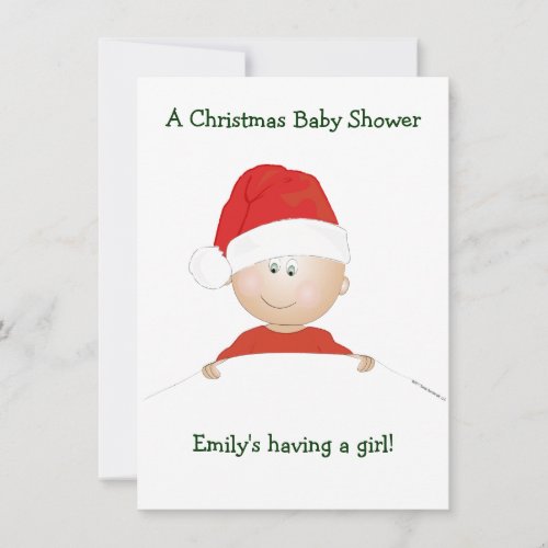 Santa Baby Christmas Baby Shower Invitation