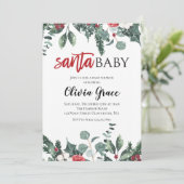 Santa Baby Christmas Baby Shower Invitation 2 (Standing Front)