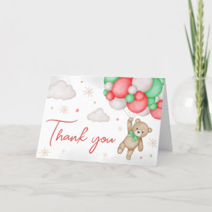 Santa Baby Christmas Baby Shower Letterpress Thank You Card