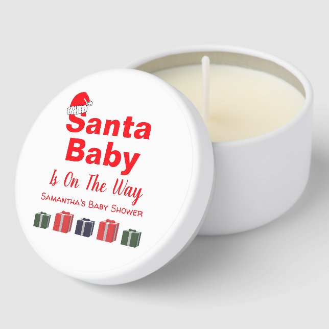 Santa Baby Christmas Baby Shower Mini Candle Favors (Corner)