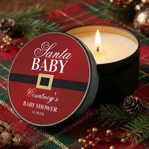Santa Baby Christmas Baby Shower Mini Candle Favors