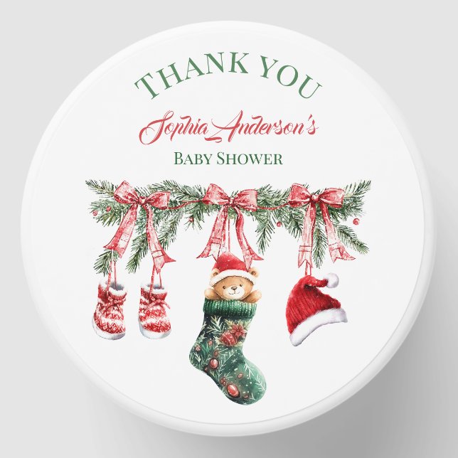 Santa Baby Christmas Baby Shower Mini Candle Favors (Front)