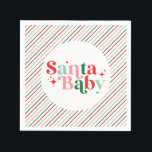 Santa Baby christmas baby shower Napkins<br><div class="desc">retro font Santa Baby  christmas themed baby shower paper party plates.</div>