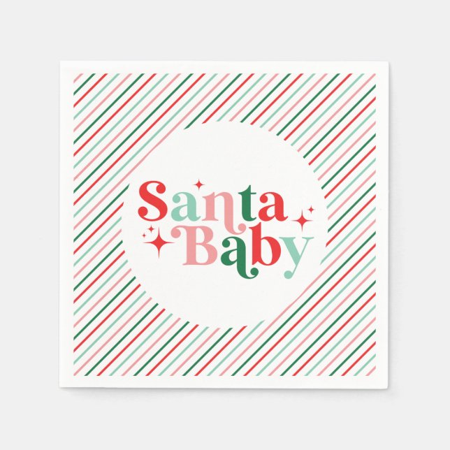 Santa Baby christmas baby shower Napkins (Front)