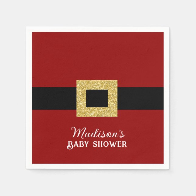 Santa Baby Christmas Baby Shower  Napkins (Front)