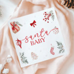 Santa Baby Christmas Baby Shower Napkins<br><div class="desc">Add a festive touch to your celebration with our “Santa Baby” Christmas Baby Shower Napkins. Featuring charming holiday designs and adorable Santa-themed elements, these napkins are perfect for a Christmas-themed baby shower. Ideal for creating a warm and joyful atmosphere, they bring a memorable and festive touch to your table decor....</div>