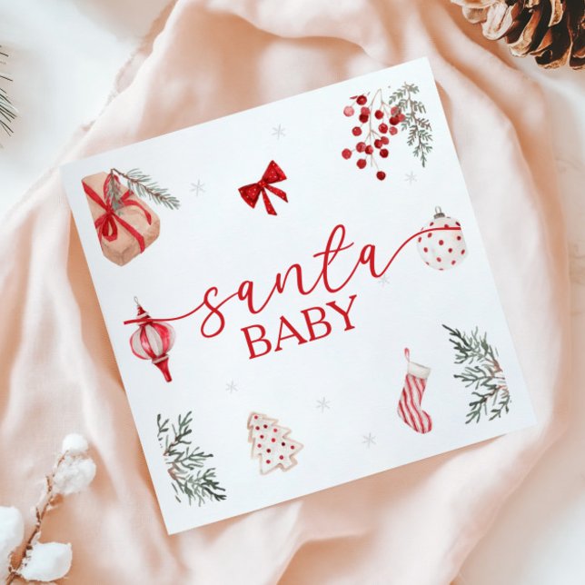 Santa Baby Christmas Baby Shower Napkins (Creator Uploaded)