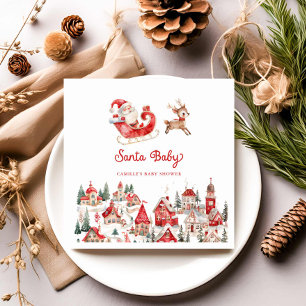 Santa Baby Christmas Baby Shower Napkins