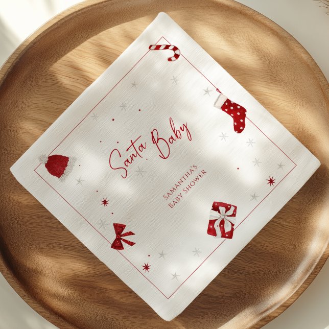 Santa Baby Christmas Baby Shower Napkins (Creator Uploaded)