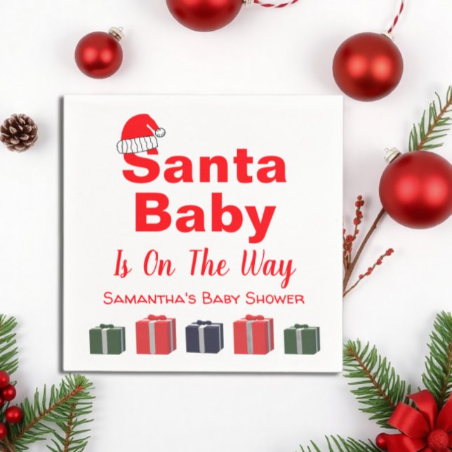 Santa Baby Christmas Baby Shower Napkins (Creator Uploaded)