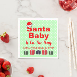 Santa Baby Christmas Baby Shower Napkins
