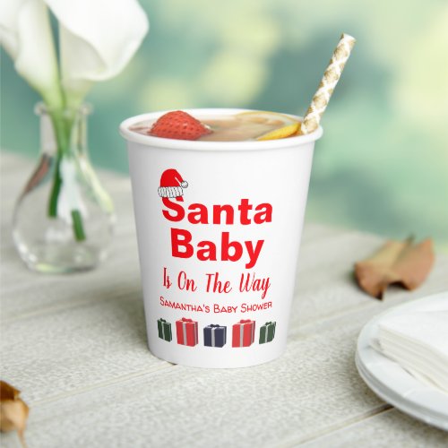 Santa Baby Christmas Baby Shower Paper Cups
