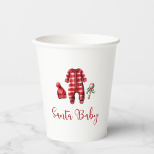 Santa Baby Christmas Baby Shower Paper Cups