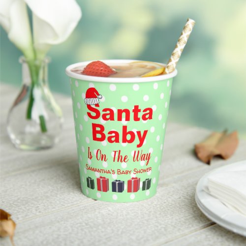 Santa Baby Christmas Baby Shower Paper Cups
