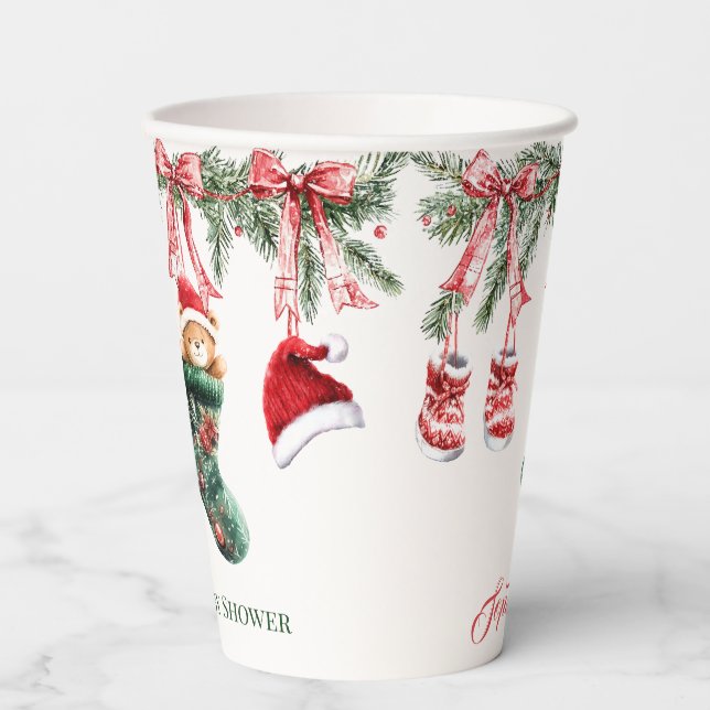 Santa Baby Christmas Baby Shower Paper Cups (Front)