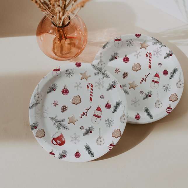Santa Baby Christmas Baby Shower Paper Plates (Creator Uploaded)