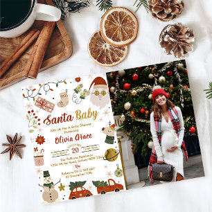 Santa Baby Christmas Baby Shower Party Invitation