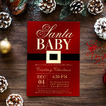 Santa Baby | Christmas Baby Shower Real Gold Foil Invitation<br><div class="desc">Celebrate in style with these sweet and very trendy real foil pressed baby shower invitations. This design is easy to personalize with your special event wording and your guests will be thrilled when they receive these fabulous invites.</div>