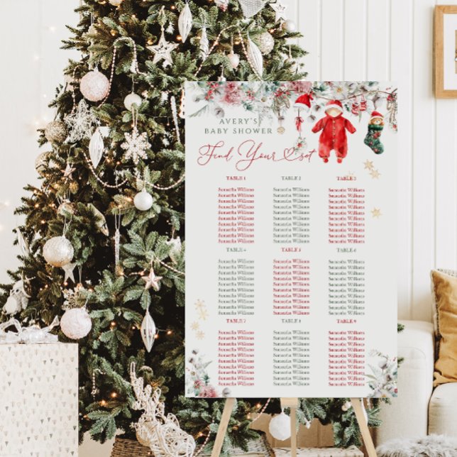 Santa Baby Christmas Baby Shower Seting Chart Foam Board (Creator Uploaded)
