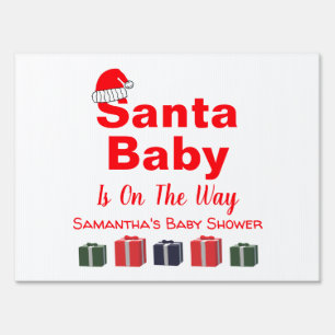 Santa Baby Christmas Baby Shower Sign