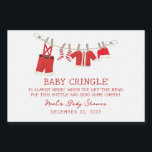 Santa Baby Christmas Baby Shower Sparkling Wine Label<br><div class="desc">Celebrate the joy of the holiday season with the Santa Baby Christmas baby shower! These mini champagne labels feature a clothesline adorned with adorable Santa-inspired baby clothes. These labels will be the perfect addition to your sparkling wine favors.</div>