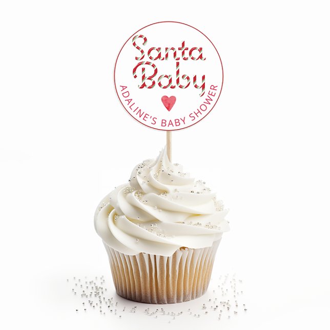 Santa Baby Christmas Baby Shower Sticker (Red Santa Baby Favor Sticker)