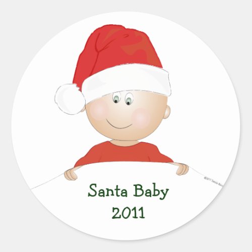 Santa Baby Christmas Baby Shower Stickers