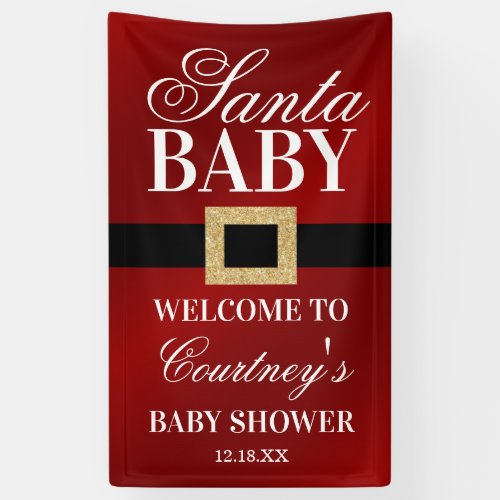 Santa Baby  Christmas Baby Shower Welcome Banner