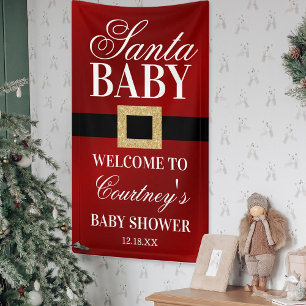 Santa Baby   Christmas Baby Shower Welcome Banner