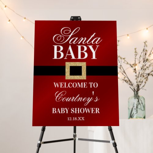 Santa Baby  Christmas Baby Shower Welcome Foam Board