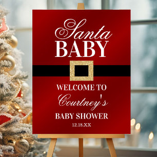 Santa Baby Christmas Baby Shower Welcome Foam Board