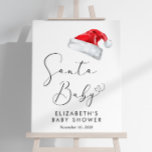 Santa Baby Christmas Baby Shower Welcome Foam Board<br><div class="desc">Cute welcome foam board sign for your Christmas holiday season baby shower party favors with "Santa Baby" in an elegant script with a heart swash and a watercolor illustration of a red Santa Claus hat. Personalize with the mother's name and shower date in simple modern typography.</div>