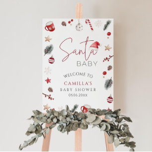 Santa baby Christmas Baby Shower Welcome Foam Board