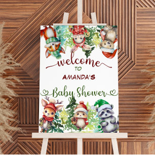 Santa Baby Christmas Baby Shower Welcome Foam Board
