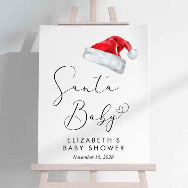 Santa Baby Christmas Baby Shower Welcome Foam Board (Creator Uploaded)