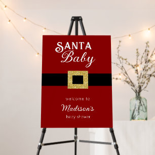 Santa Baby Christmas Baby Shower Welcome Sign