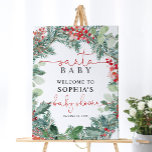 Santa Baby Christmas Baby Shower Welcome Sign<br><div class="desc">*** Please enter H084 in the store search to find all matching items *** Or visit our Christmas Wreath Baby Shower Collection. *** This high-quality design is easy to customize to match your wedding colors, styles and theme. For further customization, please click the "Edit using Design Tool" link and use...</div>