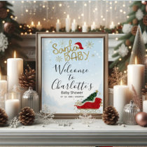 Santa Baby Christmas Baby Shower Welcome Sign