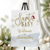 Santa Baby Christmas Baby Shower Welcome Sign