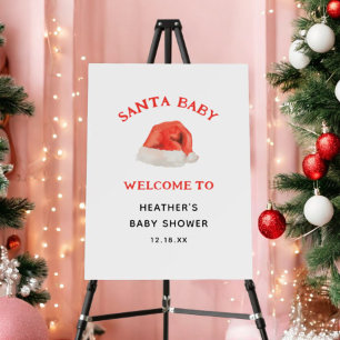 Santa Baby Christmas Baby Shower Welcome Sign