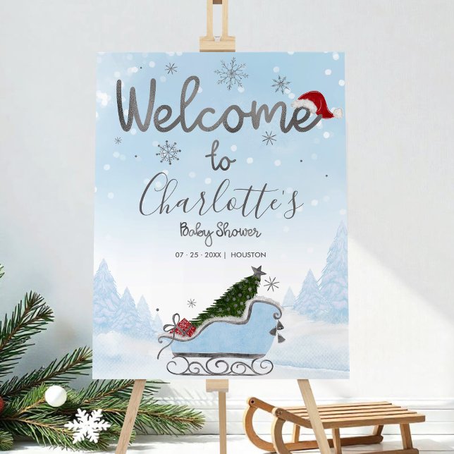 Santa Baby Christmas Baby Shower Welcome Sign  (Creator Uploaded)