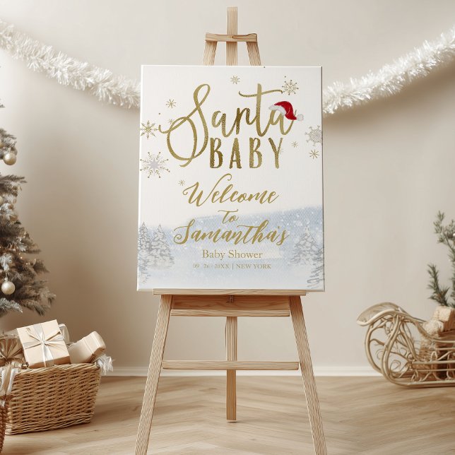 Santa Baby Christmas Baby Shower Welcome Sign (Creator Uploaded)