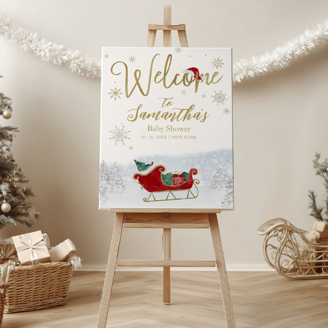 Santa Baby Christmas Baby Shower Welcome Sign (Creator Uploaded)