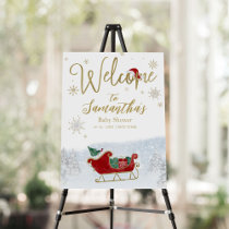 Santa Baby Christmas Baby Shower Welcome Sign