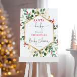 Santa Baby Christmas baby shower welcome sign<br><div class="desc">For more advanced customization of this design,  simply select the "Customize It" button above!</div>
